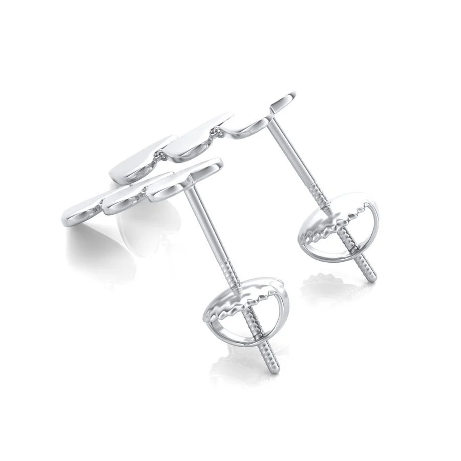Three Hearts Drop Earrings - Image 2