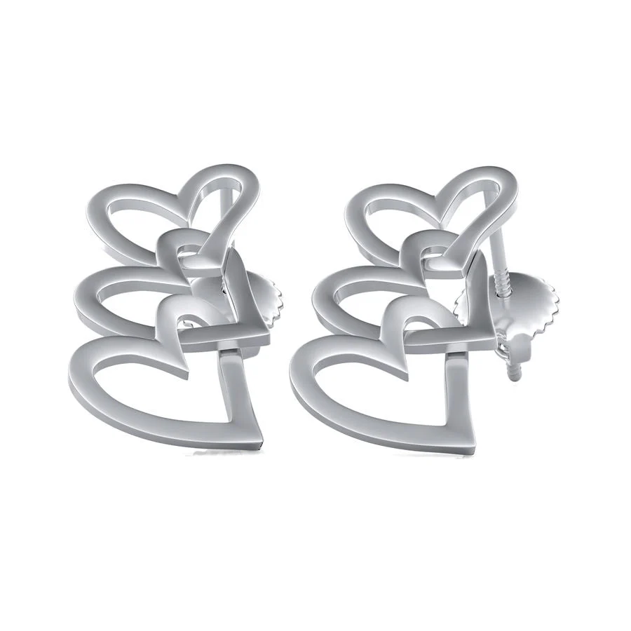 Three Hearts Drop Earrings - Custom Builder - SKU 223400