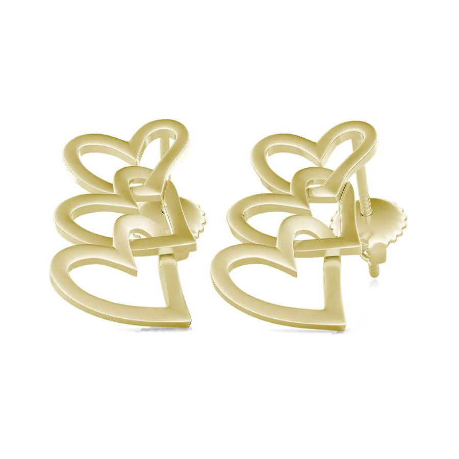 Three Hearts Drop Earrings - Custom Builder - SKU 223400