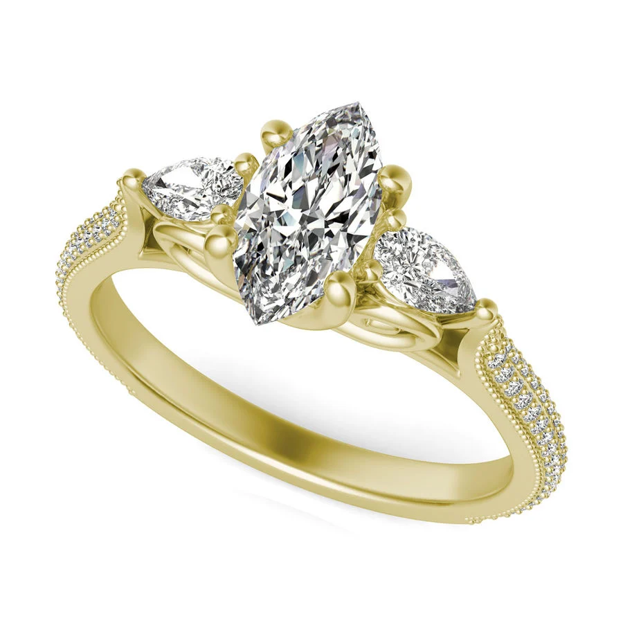 Three Stone Engagement - Custom Builder - SKU 387400