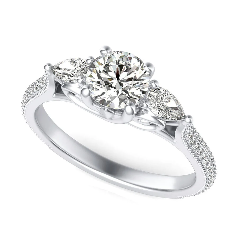 Three Stone Engagement - Custom Builder - SKU 387400