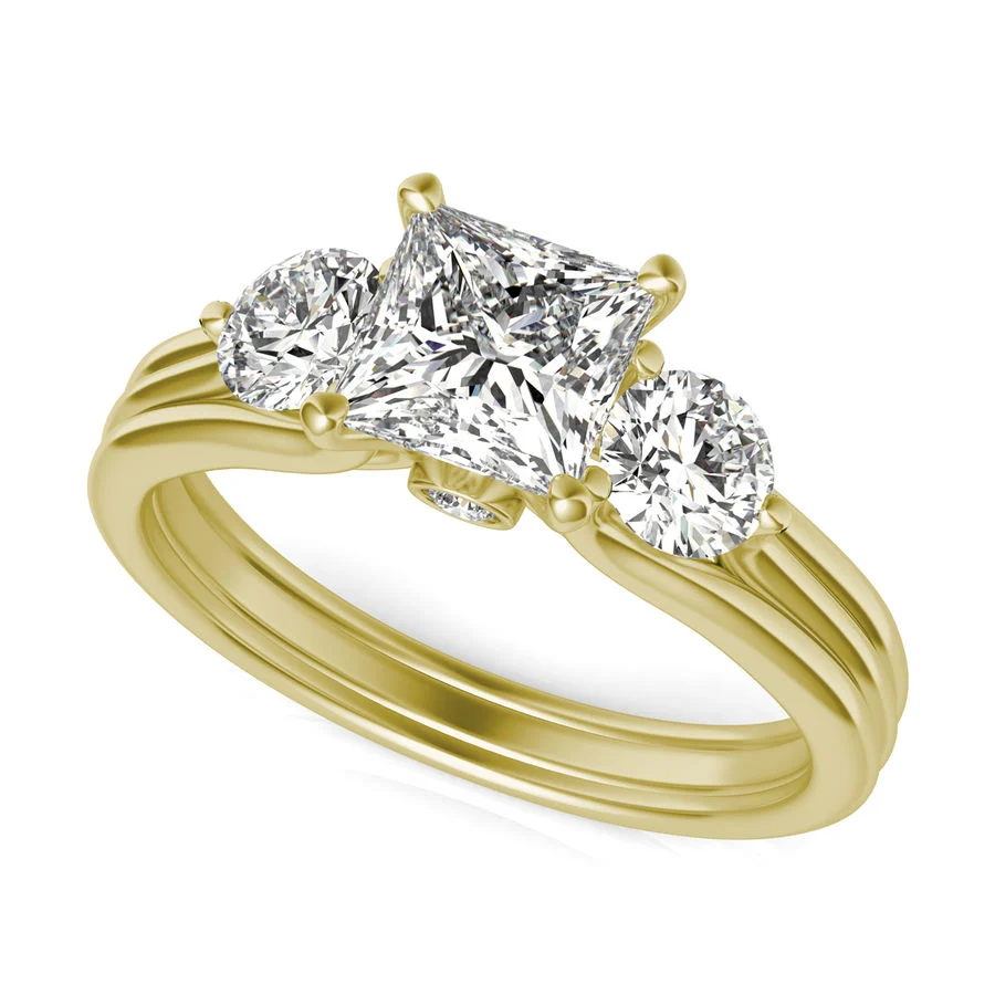 Three Stone Engagement Ring - Custom Builder - SKU 102500