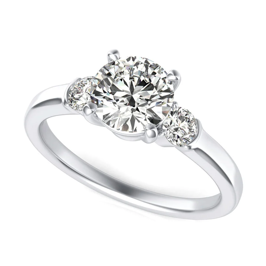 Three Stone Engagement Ring - Custom Builder - SKU 103600