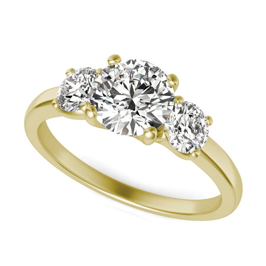 Three Stone Engagement Ring - Custom Builder - SKU 104200