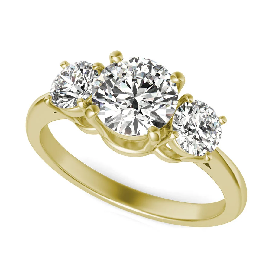 Three Stone Engagement Ring - Custom Builder - SKU 104700