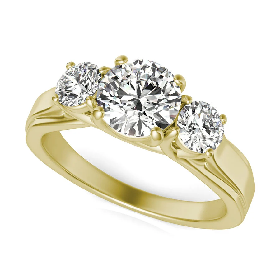Three Stone Engagement Ring - Custom Builder - SKU 105000
