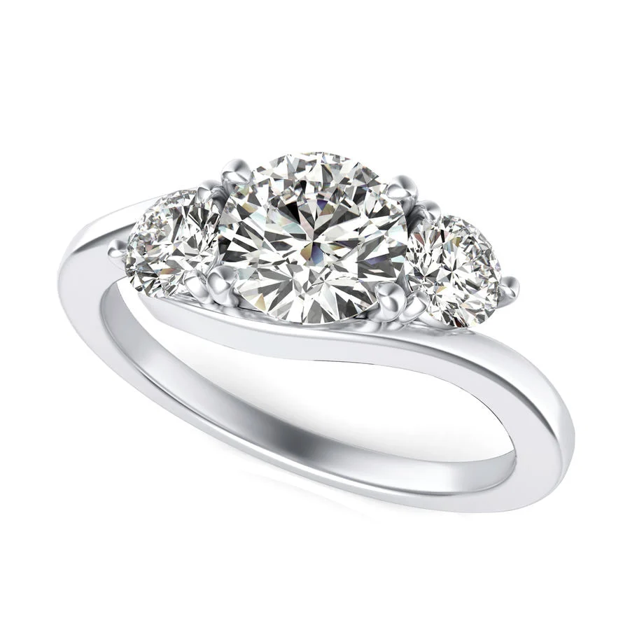 Three Stone Engagement Ring - Custom Builder - SKU 106100