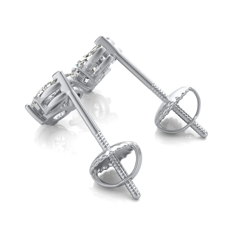 Three Stone Stud Earrings - Image 2