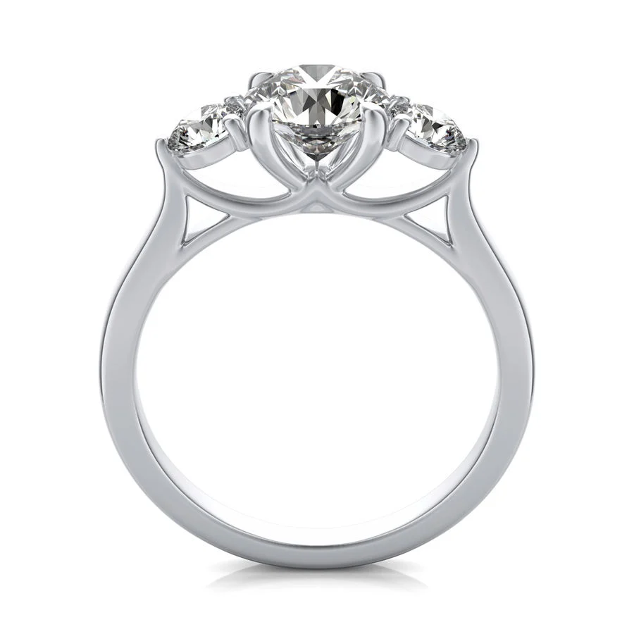 Trellis Cathedral Three Stone Engagement Ring - Image 2