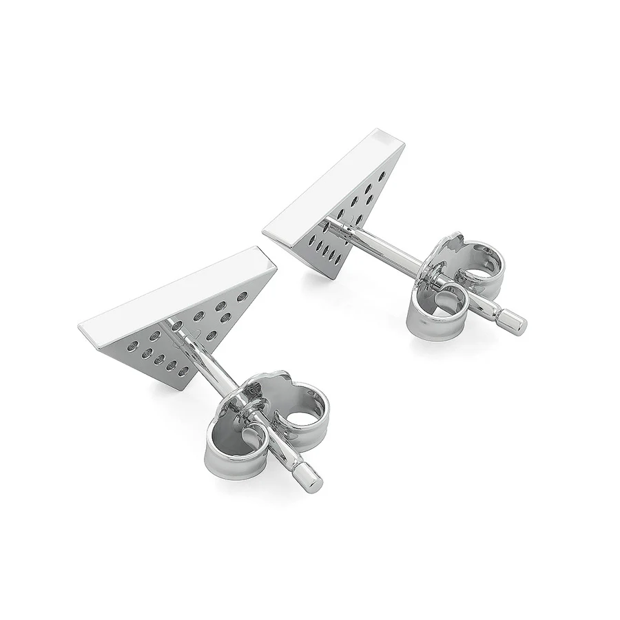 Triangle Shape Pave Earrings - Image 2