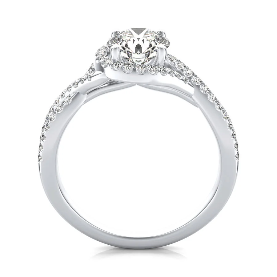 Twist Halo Engagement Ring - Image 2