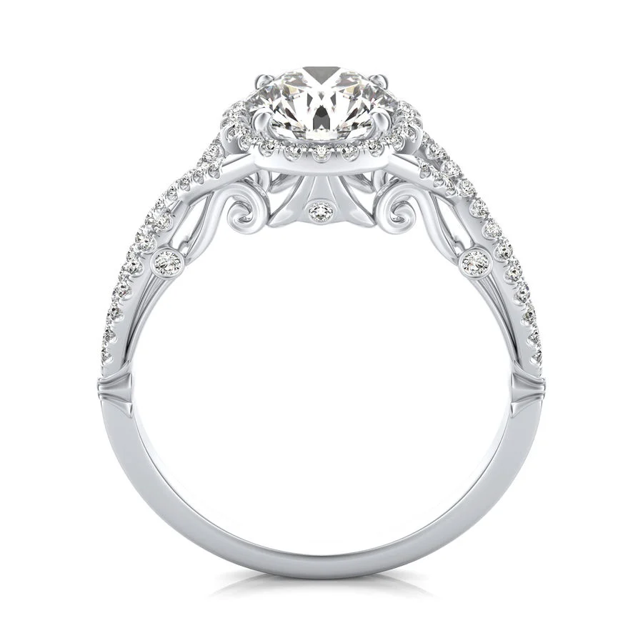 Twist Halo Engagement Ring - Image 2
