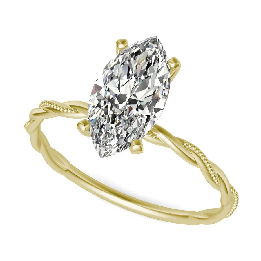 Twist Solitaire Ring - Custom Builder - SKU 340200