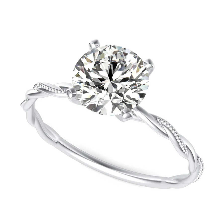 Twist Solitaire Ring - Custom Builder - SKU 340200