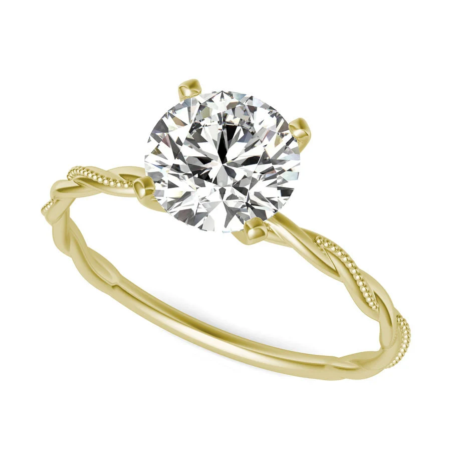 Twist Solitaire Ring - Custom Builder - SKU 340200