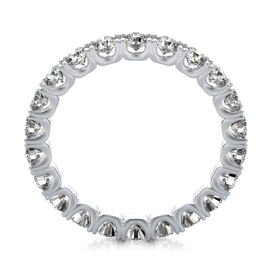 U Shape Prong Eternity Engagement Band - Image 2