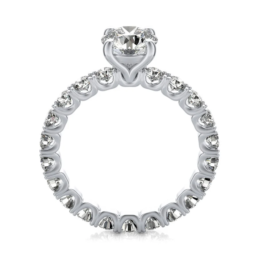 U Shape Prong Eternity Engagement Ring - Image 2