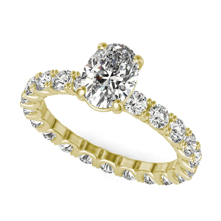 U Shape Prong Eternity Engagement Ring - Custom Builder - SKU 349300