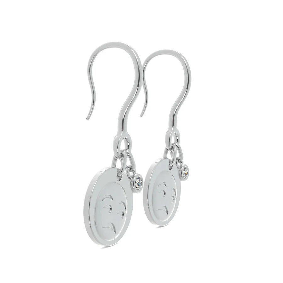Unamused Face Emoji Disc Earrings - Image 2