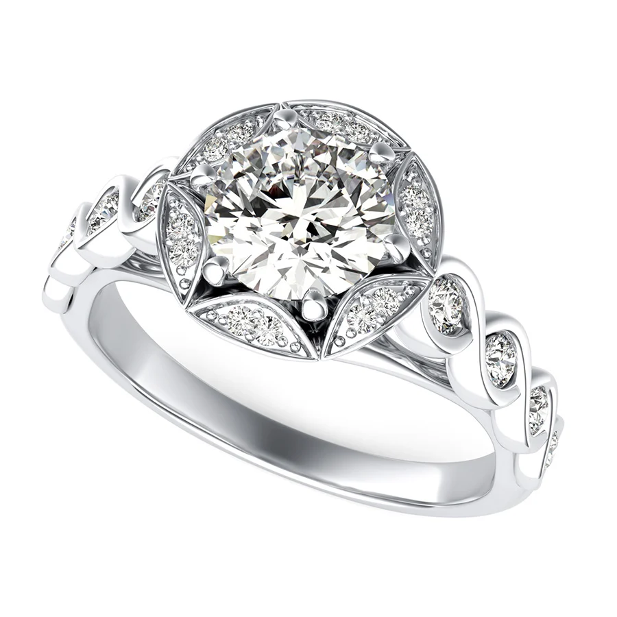 Unique Halo Engagement Ring