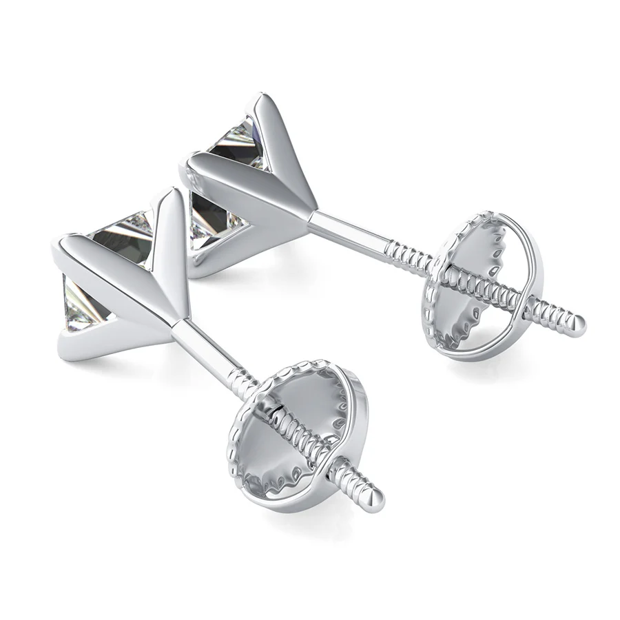 V Prong Martini Stud Earrings - Image 2