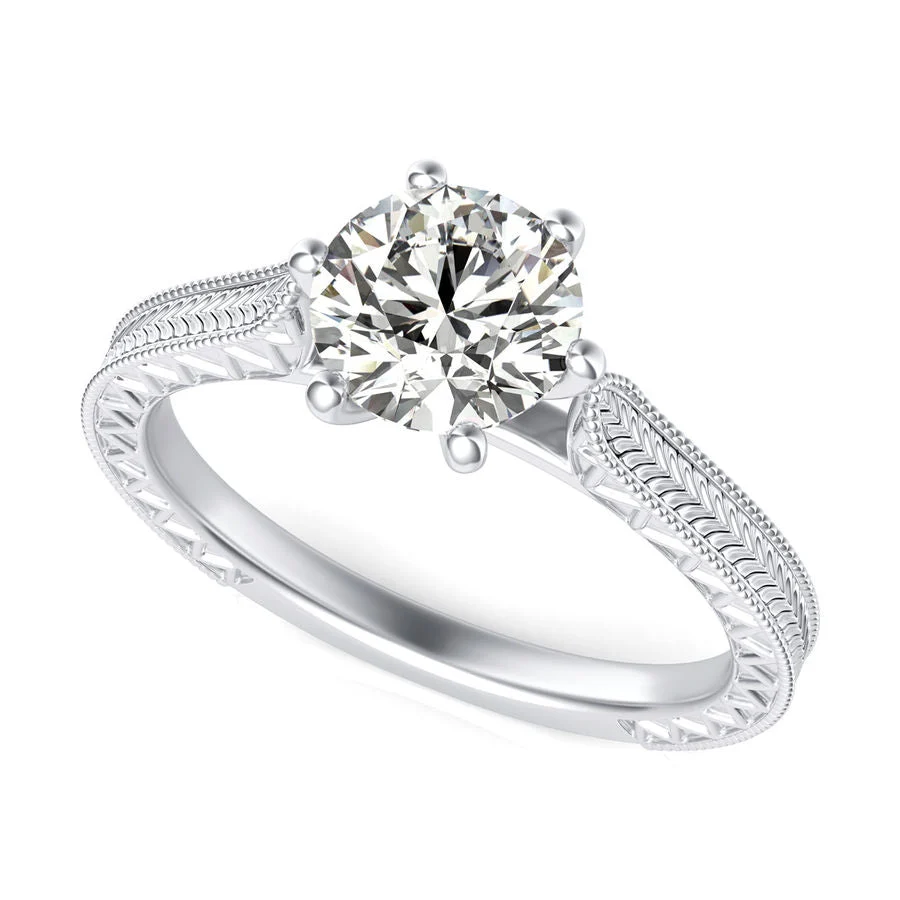 Victoria Cathedral Solitaire Engagement Ring - Custom Builder - SKU 383001