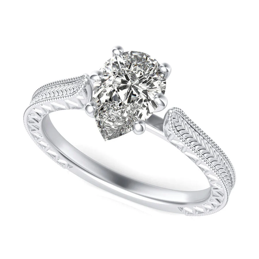Victoria Cathedral Solitaire Engagement Ring - Custom Builder - SKU 383001