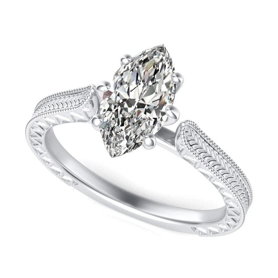 Victoria Cathedral Solitaire Engagement Ring - Custom Builder - SKU 383001