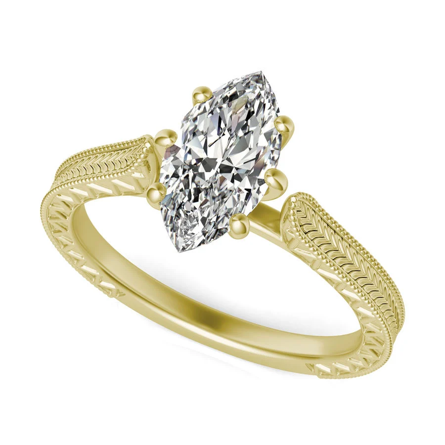 Victoria Cathedral Solitaire Engagement Ring - Custom Builder - SKU 383001
