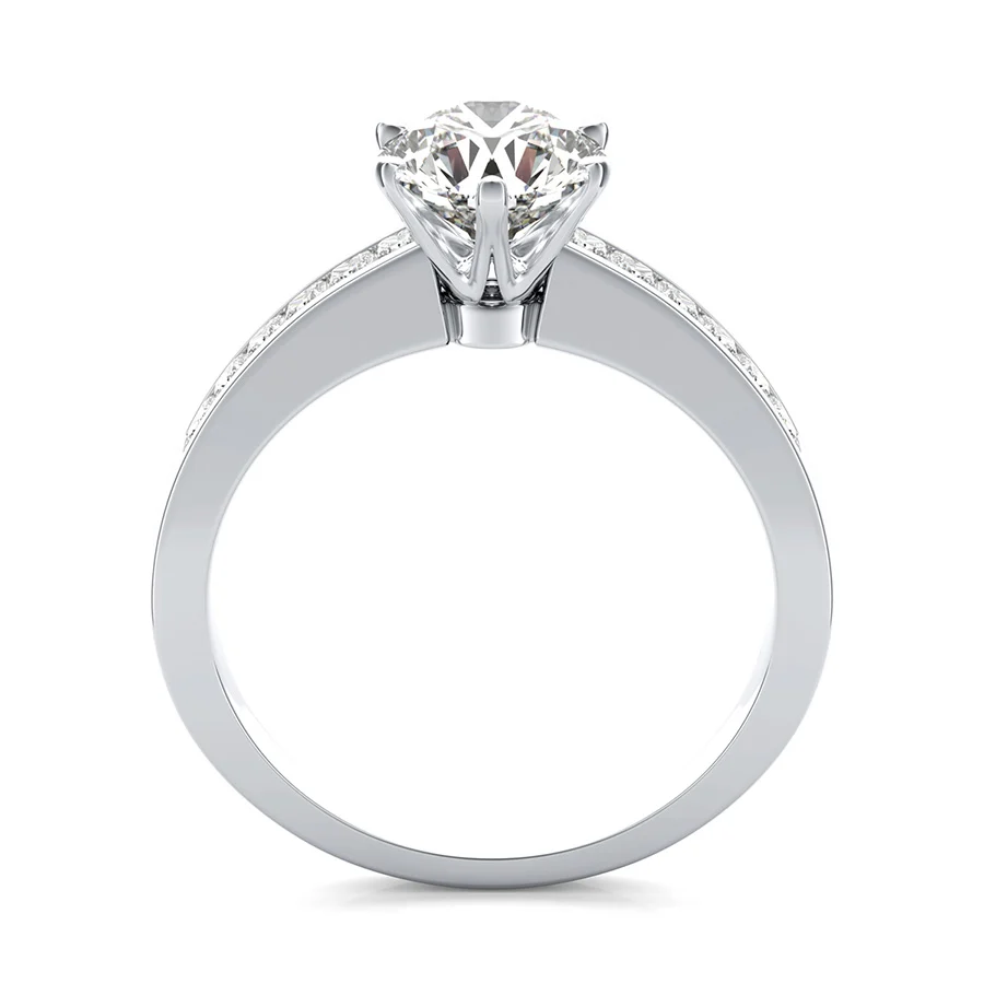 Victoria Royal Engagement Ring With Channel Set Side Stones - Image 2