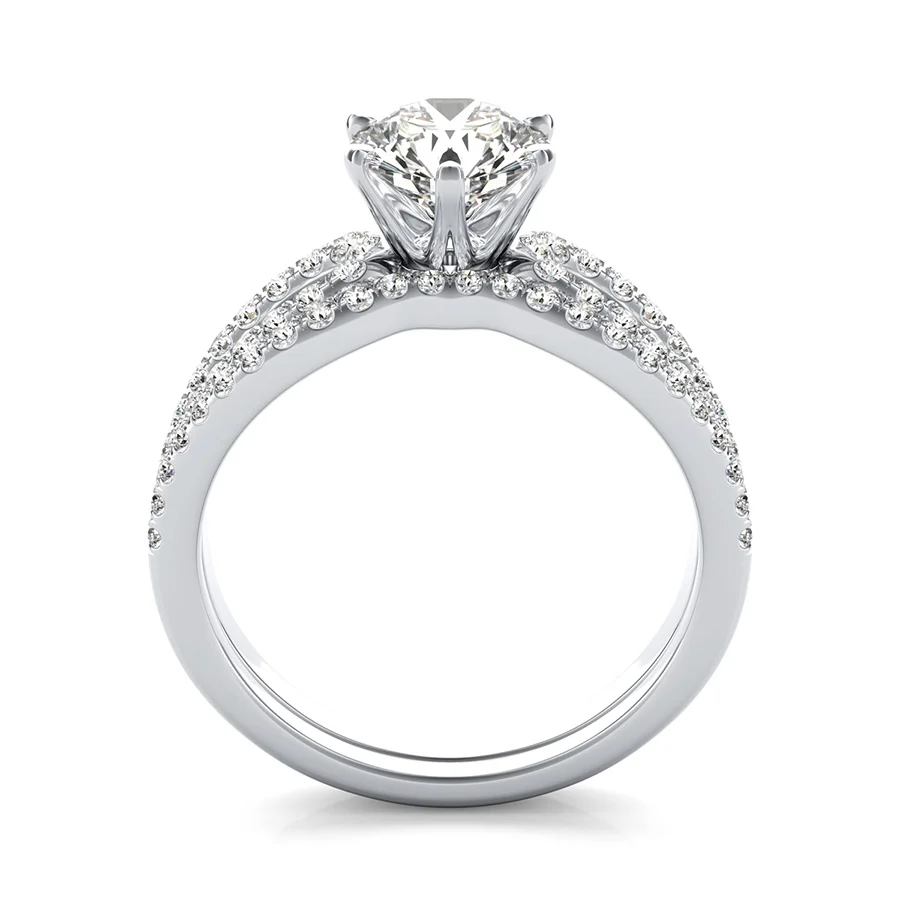 Victoria Royal Infinity Split Engagement Ring With Matching Band - Image 2