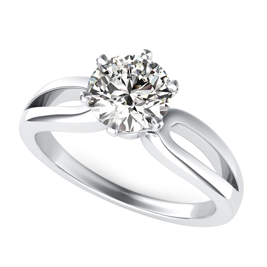 Victoria Royal Solitaire Infinity Split Shank Engagement Ring - Custom Builder - SKU 200801