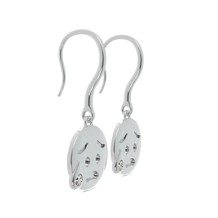 Worry Emoji Coin Earrings - Image 2