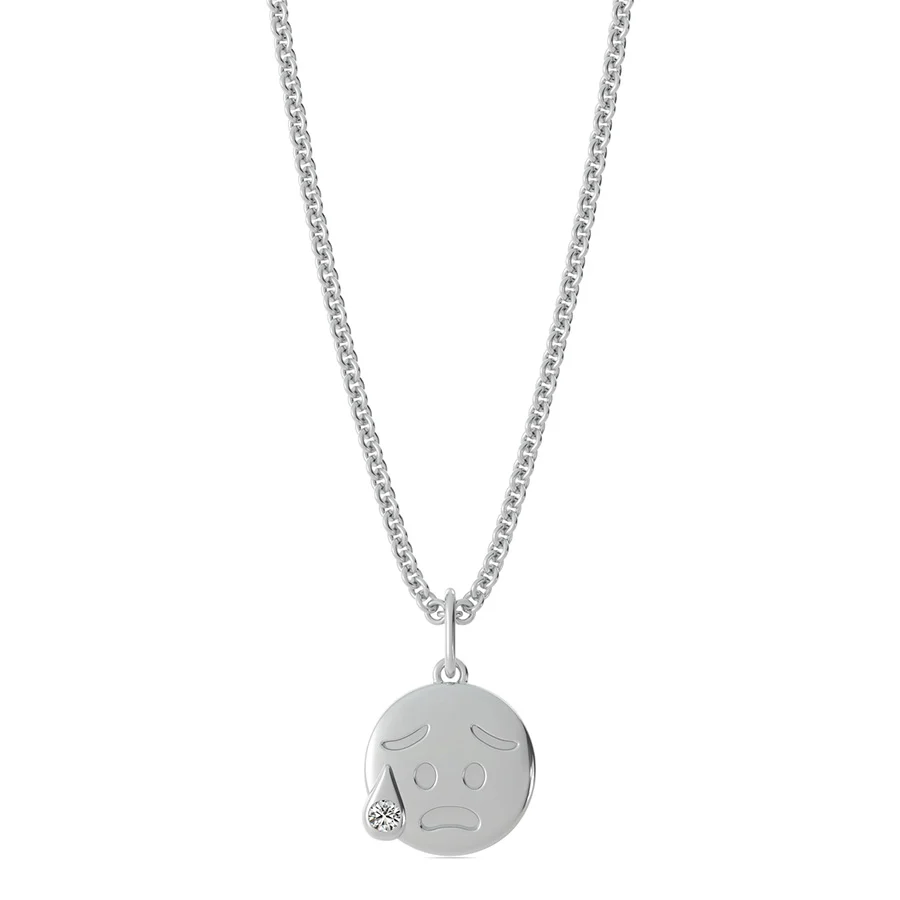 Worry Emoji Coin Pendant