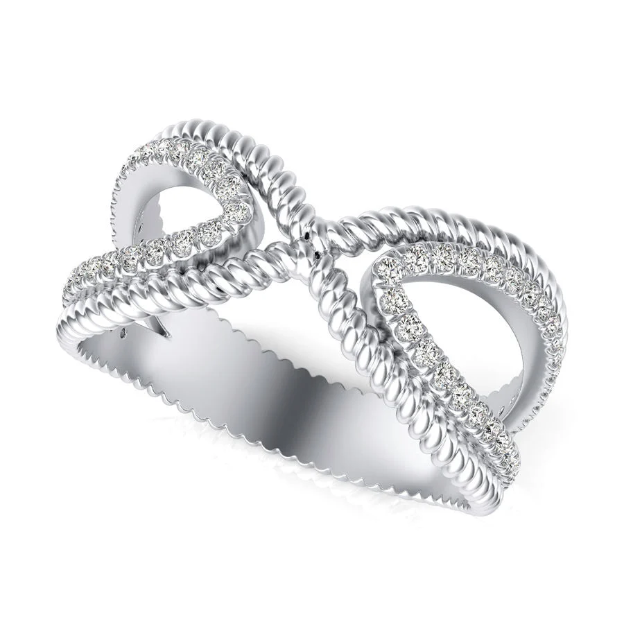 X Shape Twisted Rope Fashion Ring - Custom Builder - SKU 302100