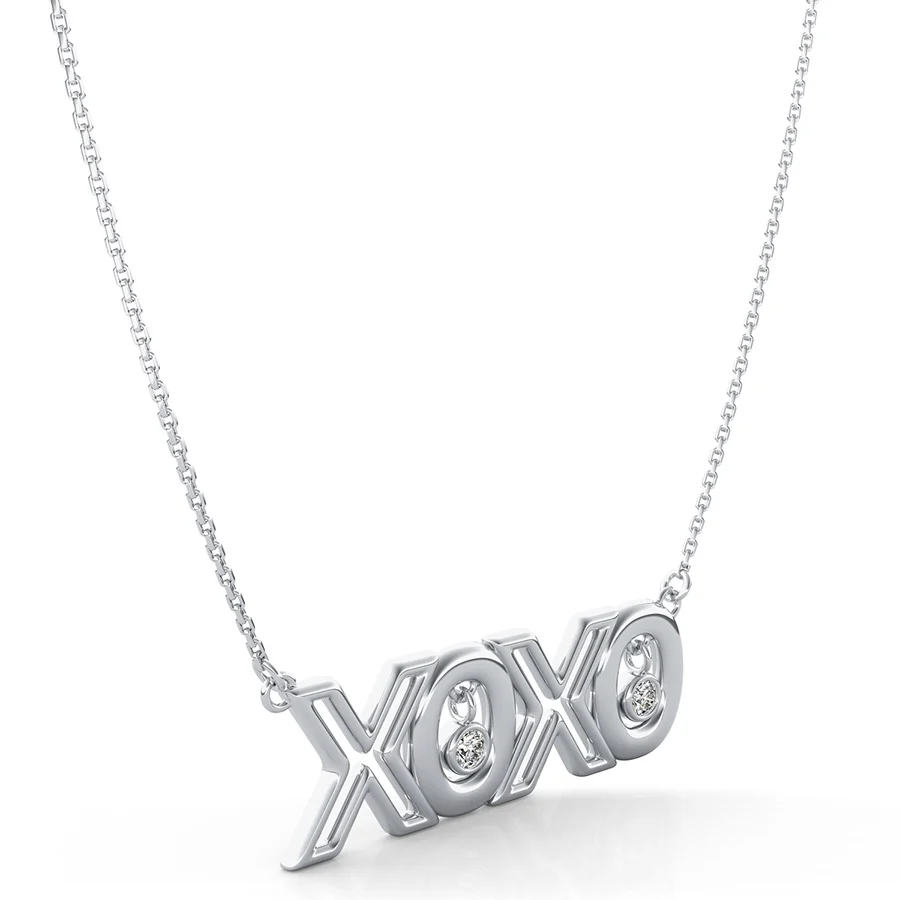 "Xoxo" Pendant With Bezel Set Stones - Image 2