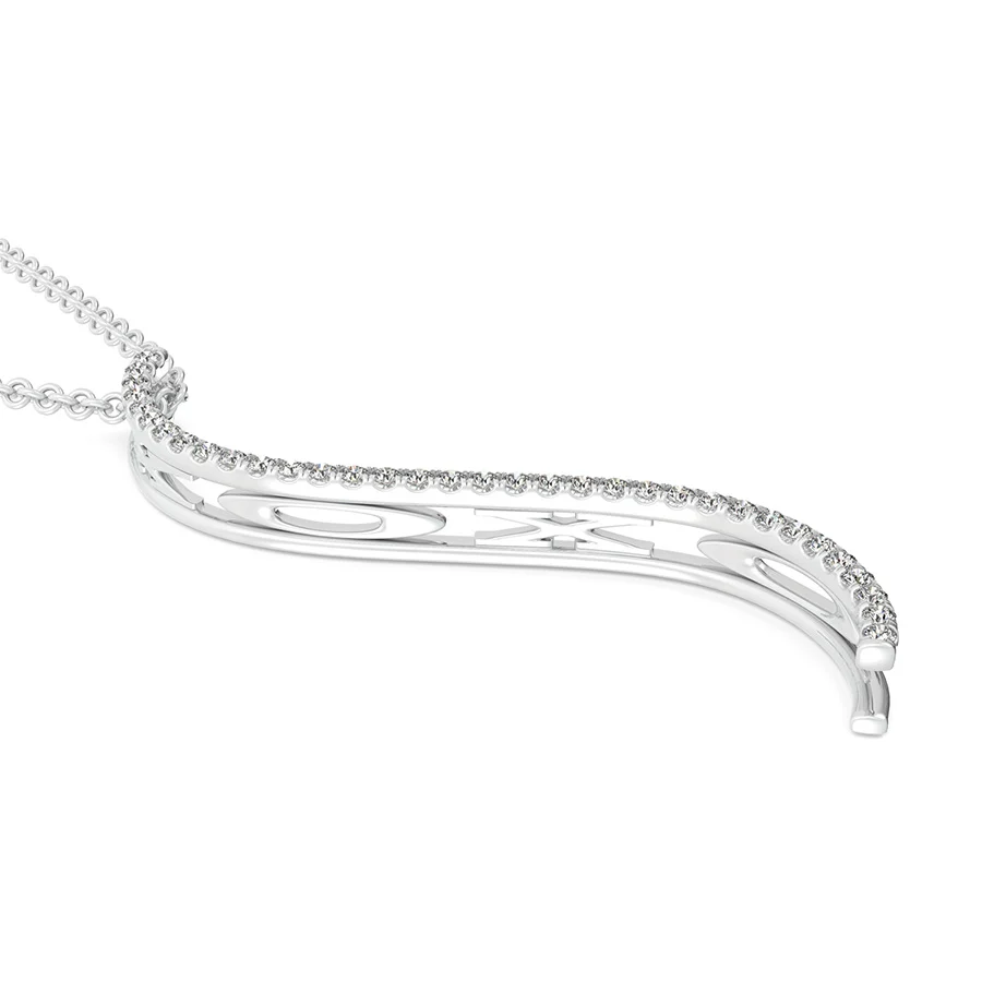 "XOXO" S-Curved Drop Bar Pendant