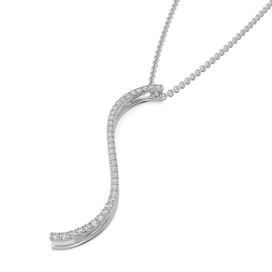 "XOXO" S-Curved Drop Bar Pendant - Image 2